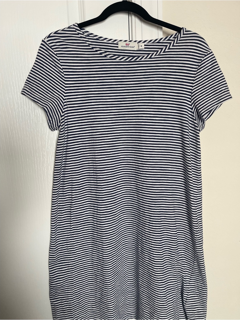 Vineyard Vines Striped Dress Women’s M Navy White Short Sleeve Preppy Coastal